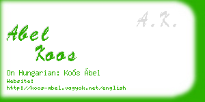 abel koos business card