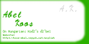 abel koos business card